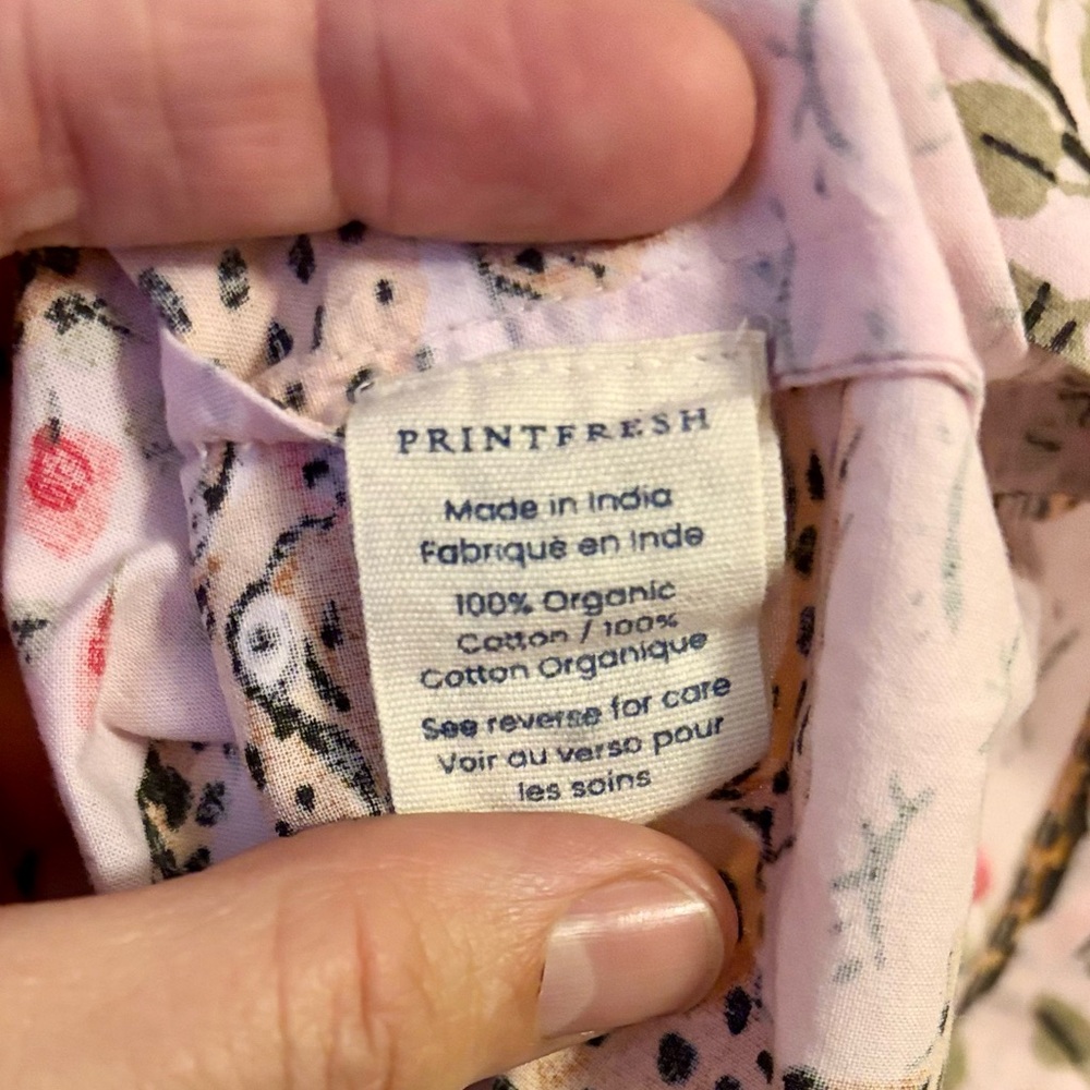 NWT Printfresh Bagheera Short-Sleeve Button Down Pajama Top - Blush - Picture 5 of 7